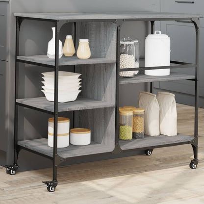 Kitchen Trolley 100x45x89,5 cm Engineered Wood Grey sonoma