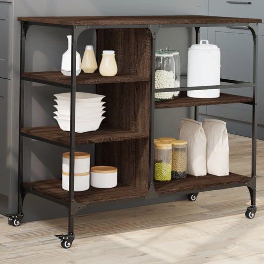 Kitchen Trolley 100x45x89,5 cm Engineered Wood Brown oak
