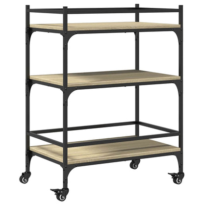 vidaXL Kitchen Trolley Sonoma Oak 65x40x86.5 cm Engineered Wood 2