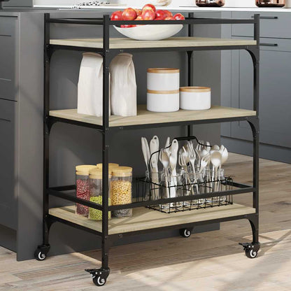 vidaXL Kitchen Trolley Sonoma Oak 65x40x86.5 cm Engineered Wood 1