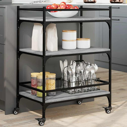 vidaXL Kitchen Trolley Grey Sonoma 65x40x86.5 cm Engineered Wood 1