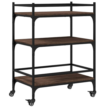 vidaXL Kitchen Trolley Brown Oak 65x40x86.5 cm Engineered Wood 2