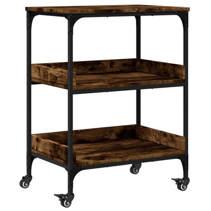 vidaXL Kitchen Trolley Smoked Oak 60x41x80,5 cm Engineered Wood 2