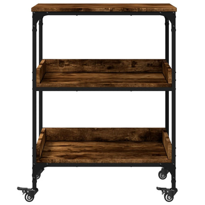 vidaXL Kitchen Trolley Smoked Oak 60x41x80,5 cm Engineered Wood 5