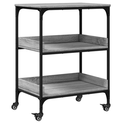 vidaXL Kitchen Trolley Grey Sonoma 60x41x80.5 cm Engineered Wood 2