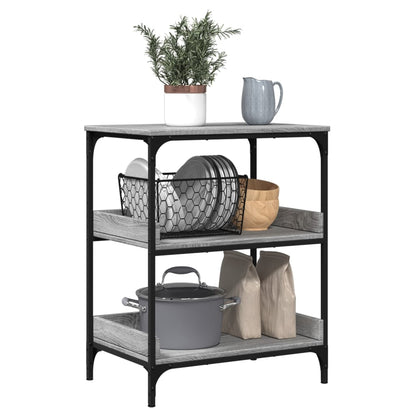 vidaXL Kitchen Trolley Grey Sonoma 60x41x80.5 cm Engineered Wood 6