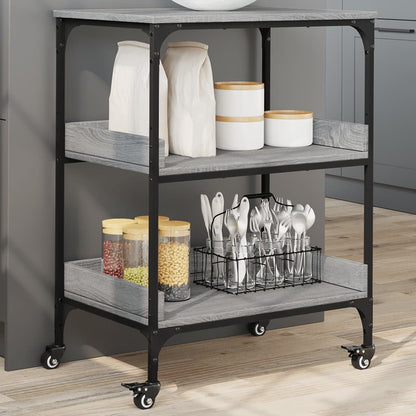 vidaXL Kitchen Trolley Grey Sonoma 60x41x80.5 cm Engineered Wood 1