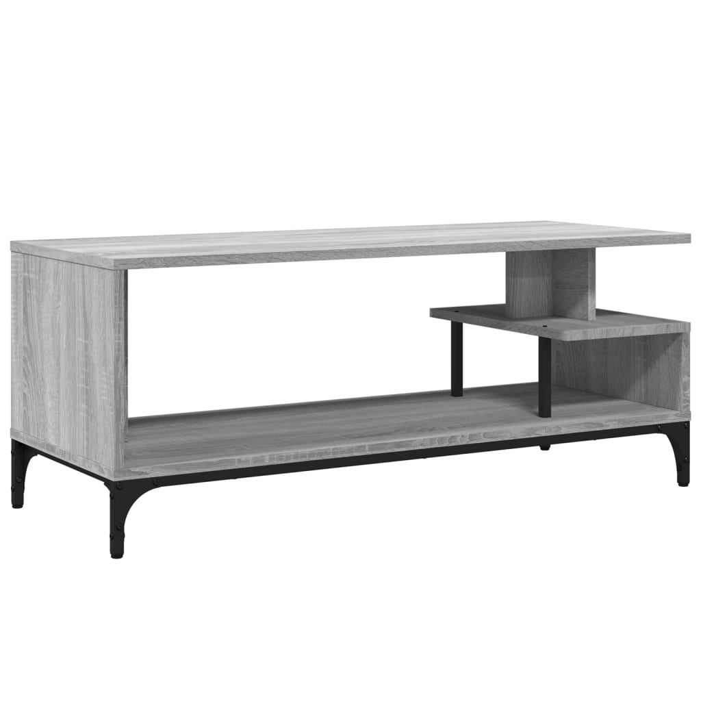 vidaXL TV Cabinet Grey Sonoma 102x40x41 cm Engineered Wood and Powder-coated Steel 2
