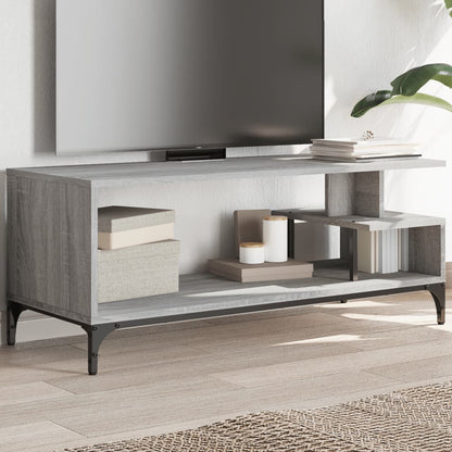 vidaXL TV Cabinet Grey Sonoma 102x40x41 cm Engineered Wood and Powder-coated Steel 1