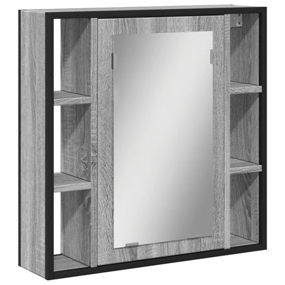 vidaXL Bathroom Mirror Cabinet Grey Sonoma 60x16x60 cm Engineered Wood 2