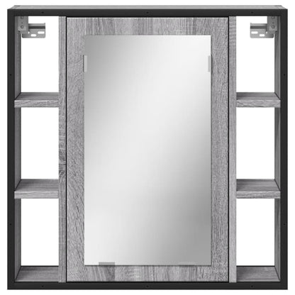 vidaXL Bathroom Mirror Cabinet Grey Sonoma 60x16x60 cm Engineered Wood 5