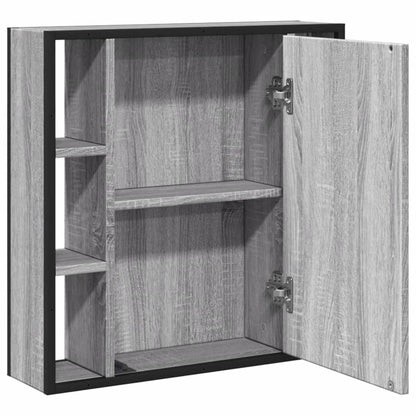 vidaXL Bathroom Mirror Cabinet Grey Sonoma 60x16x60 cm Engineered Wood 6