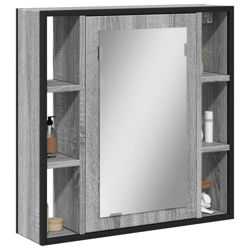 vidaXL Bathroom Mirror Cabinet Grey Sonoma 60x16x60 cm Engineered Wood 1