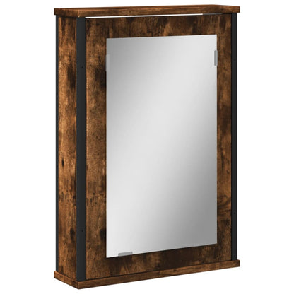 vidaXL Bathroom Mirror Cabinet Smoked Oak 42x12x60 cm Engineered Wood 2