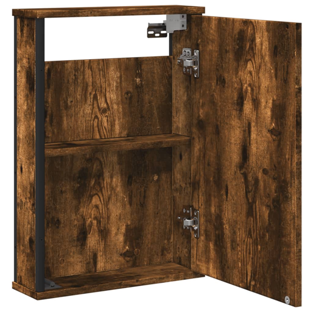 vidaXL Bathroom Mirror Cabinet Smoked Oak 42x12x60 cm Engineered Wood 5