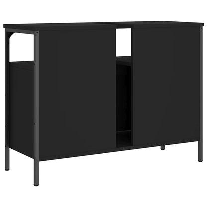 vidaXL Bathroom Sink Cabinet Black 80x30x60 cm Engineered Wood 6