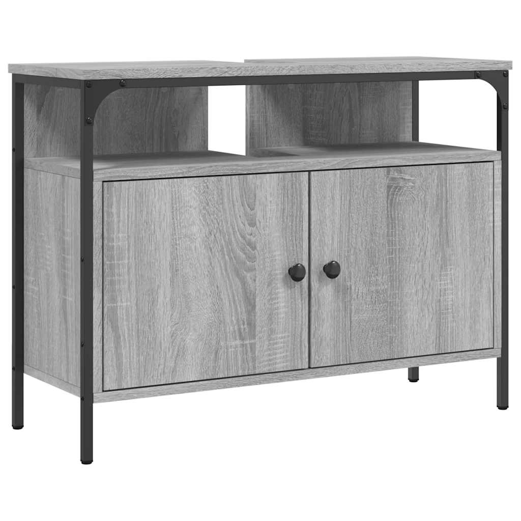 vidaXL Bathroom Sink Cabinet Grey Sonoma 80x30x60 cm Engineered Wood 2