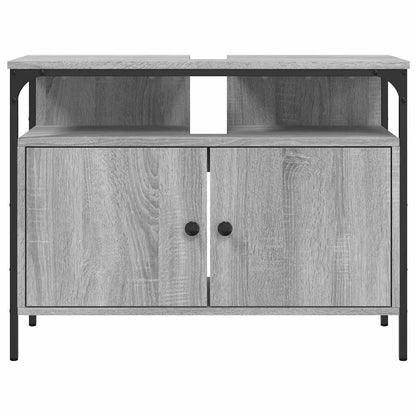vidaXL Bathroom Sink Cabinet Grey Sonoma 80x30x60 cm Engineered Wood 4