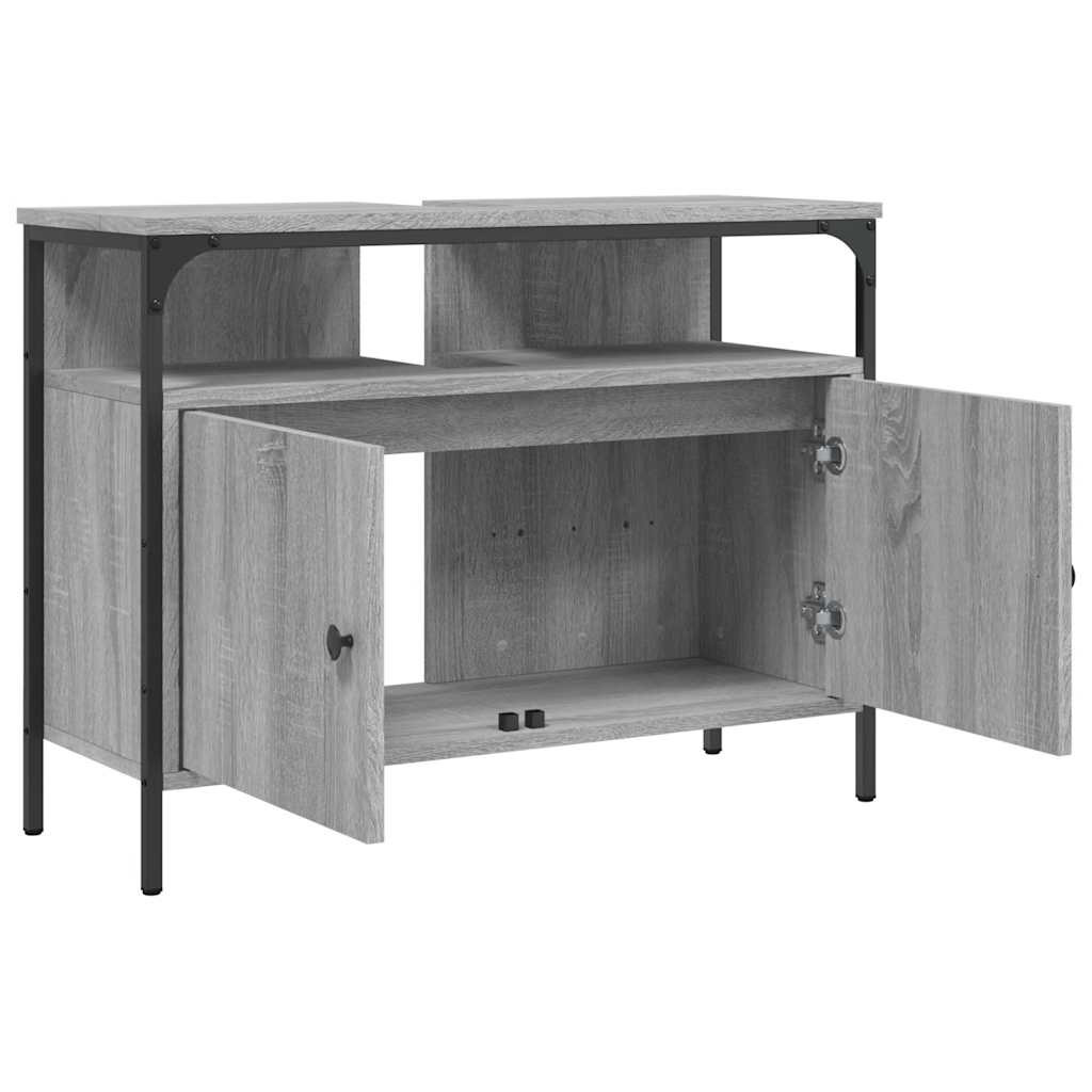 vidaXL Bathroom Sink Cabinet Grey Sonoma 80x30x60 cm Engineered Wood 5
