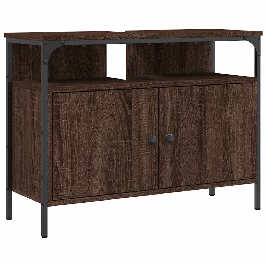 vidaXL Bathroom Sink Cabinet Brown Oak 80x30x60 cm Engineered Wood 2