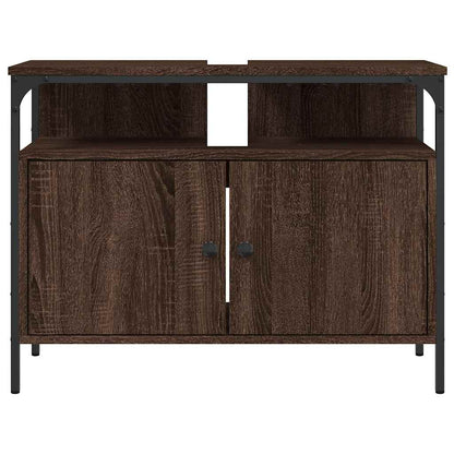 vidaXL Bathroom Sink Cabinet Brown Oak 80x30x60 cm Engineered Wood 4