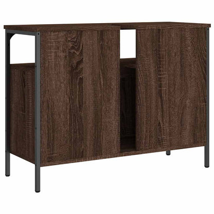 vidaXL Bathroom Sink Cabinet Brown Oak 80x30x60 cm Engineered Wood 6
