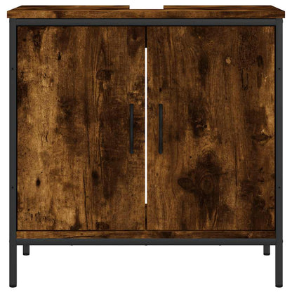vidaXL Bathroom Sink Cabinet Smoked Oak 60x30x60 cm Engineered Wood 4
