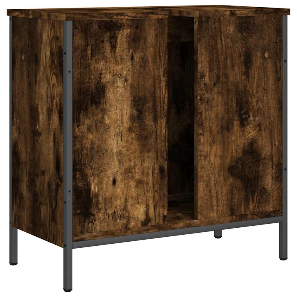 vidaXL Bathroom Sink Cabinet Smoked Oak 60x30x60 cm Engineered Wood 6