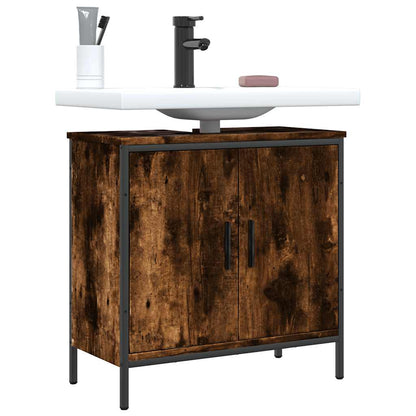 vidaXL Bathroom Sink Cabinet Smoked Oak 60x30x60 cm Engineered Wood 1