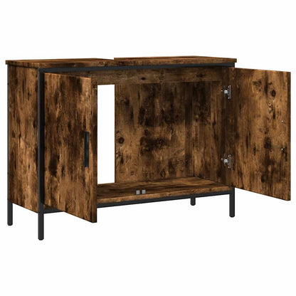 vidaXL Bathroom Sink Cabinet Smoked Oak 80x30x60 cm Engineered Wood 5