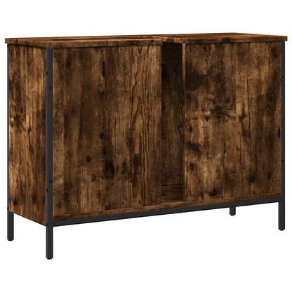 vidaXL Bathroom Sink Cabinet Smoked Oak 80x30x60 cm Engineered Wood 6