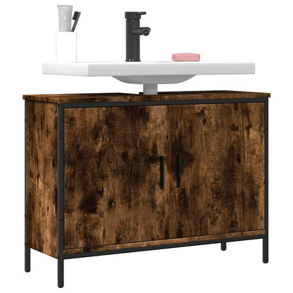 vidaXL Bathroom Sink Cabinet Smoked Oak 80x30x60 cm Engineered Wood 1