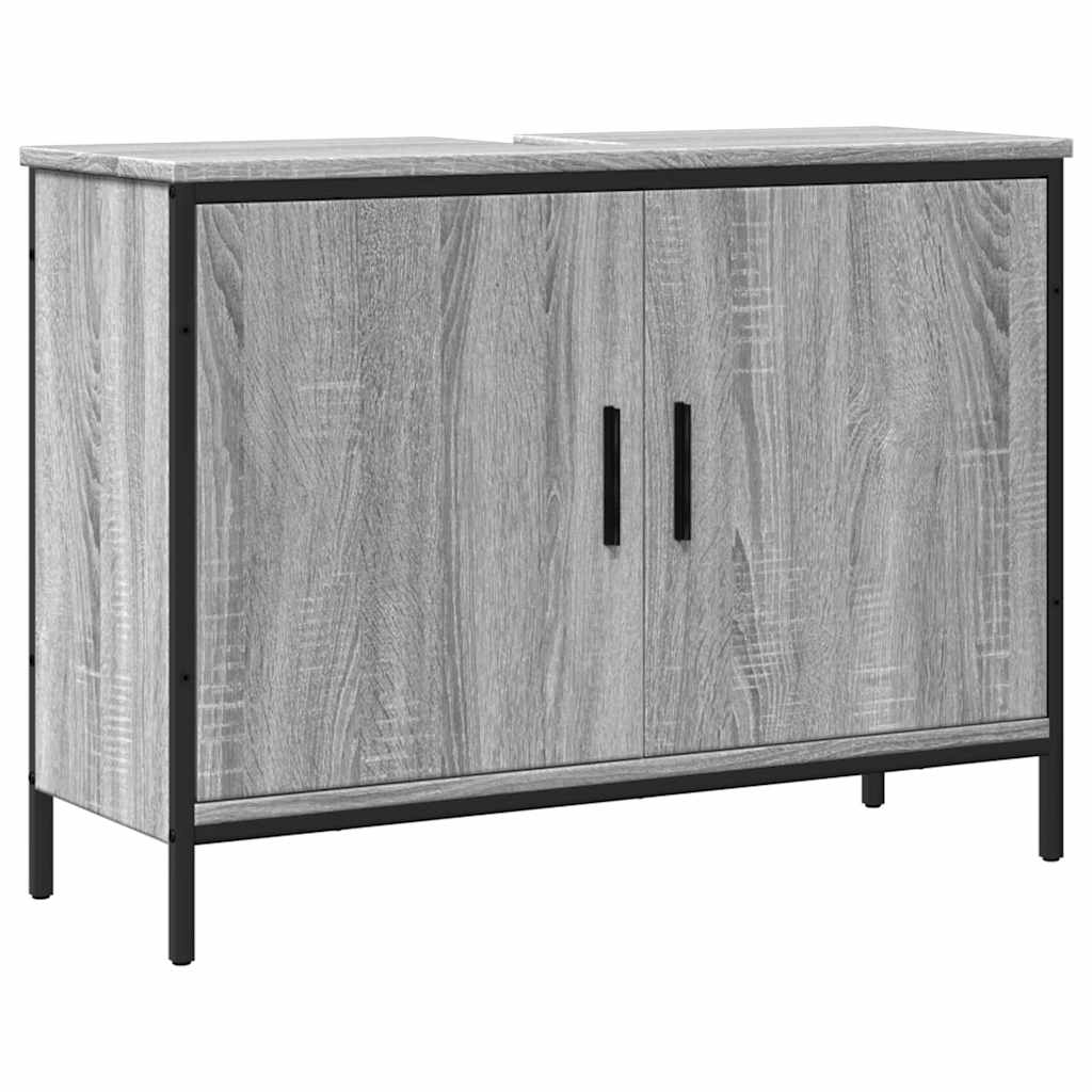 vidaXL Bathroom Sink Cabinet Grey Sonoma 80x30x60 cm Engineered Wood 2