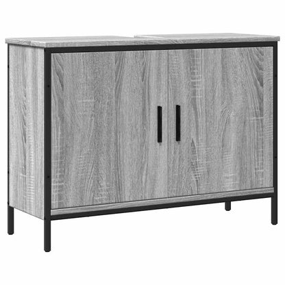 vidaXL Bathroom Sink Cabinet Grey Sonoma 80x30x60 cm Engineered Wood 2