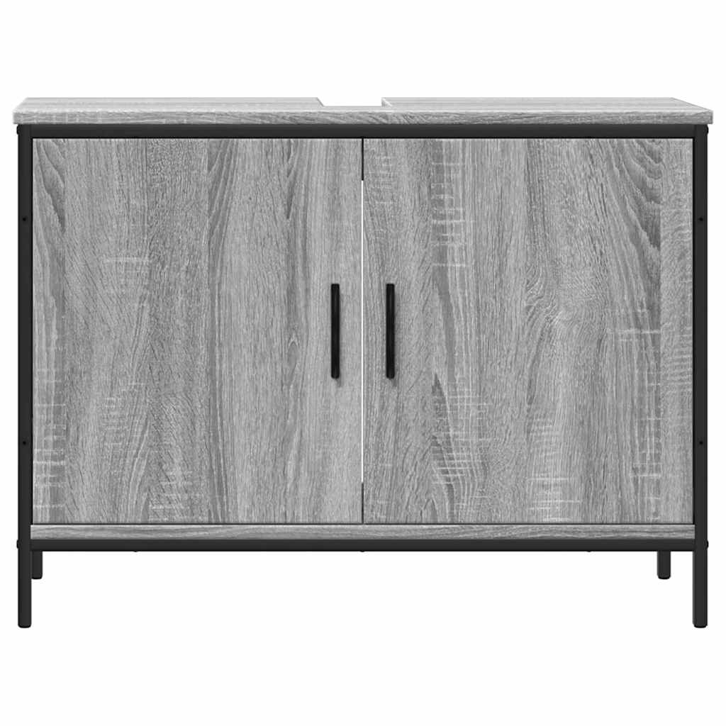 vidaXL Bathroom Sink Cabinet Grey Sonoma 80x30x60 cm Engineered Wood 4
