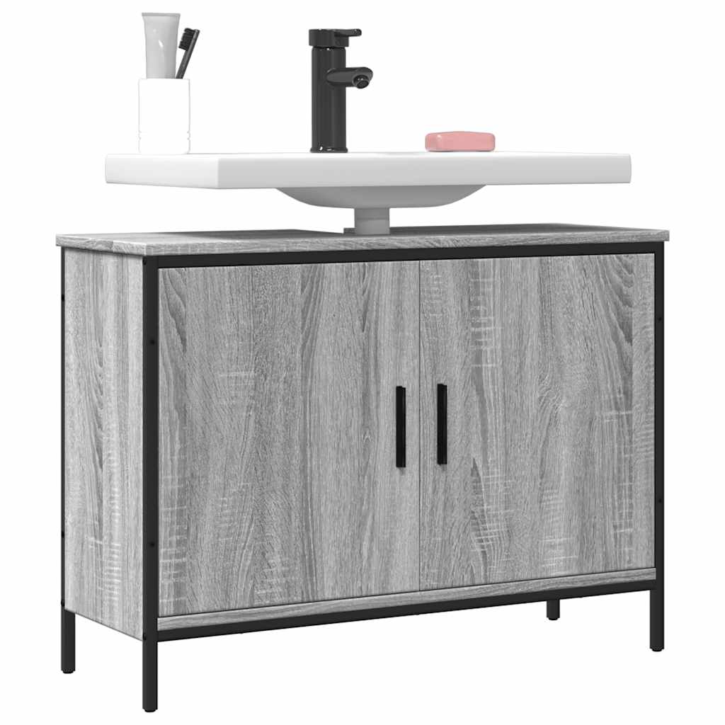 vidaXL Bathroom Sink Cabinet Grey Sonoma 80x30x60 cm Engineered Wood 1