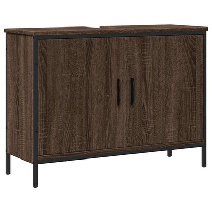 vidaXL Bathroom Sink Cabinet Brown Oak 80x30x60 cm Engineered Wood 2