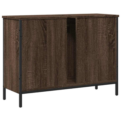 vidaXL Bathroom Sink Cabinet Brown Oak 80x30x60 cm Engineered Wood 6
