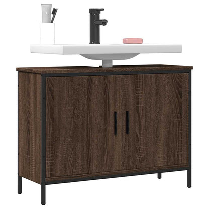 vidaXL Bathroom Sink Cabinet Brown Oak 80x30x60 cm Engineered Wood 1