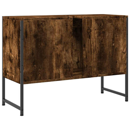 vidaXL Bathroom Sink Cabinet Smoked Oak 80x33x60 cm Engineered Wood 6