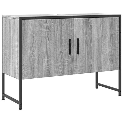 vidaXL Bathroom Sink Cabinet Grey Sonoma 80x33x60 cm Engineered Wood 2