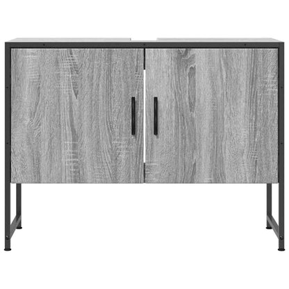 vidaXL Bathroom Sink Cabinet Grey Sonoma 80x33x60 cm Engineered Wood 4