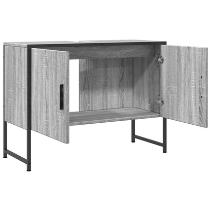 vidaXL Bathroom Sink Cabinet Grey Sonoma 80x33x60 cm Engineered Wood 5