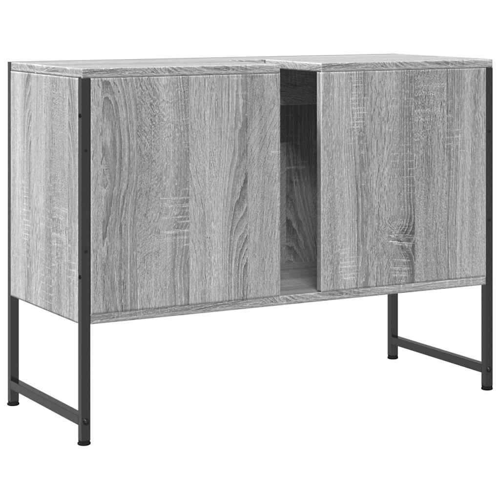 vidaXL Bathroom Sink Cabinet Grey Sonoma 80x33x60 cm Engineered Wood 6