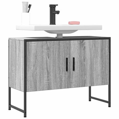 vidaXL Bathroom Sink Cabinet Grey Sonoma 80x33x60 cm Engineered Wood 1