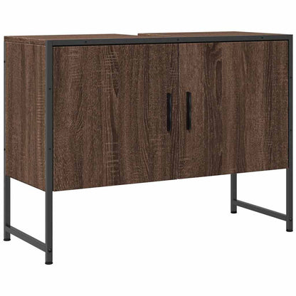 vidaXL Bathroom Sink Cabinet Brown Oak 80x33x60 cm Engineered Wood 2
