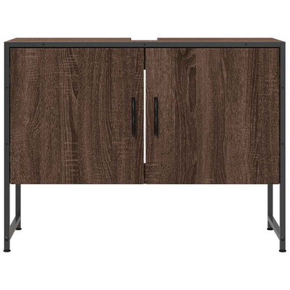 vidaXL Bathroom Sink Cabinet Brown Oak 80x33x60 cm Engineered Wood 4