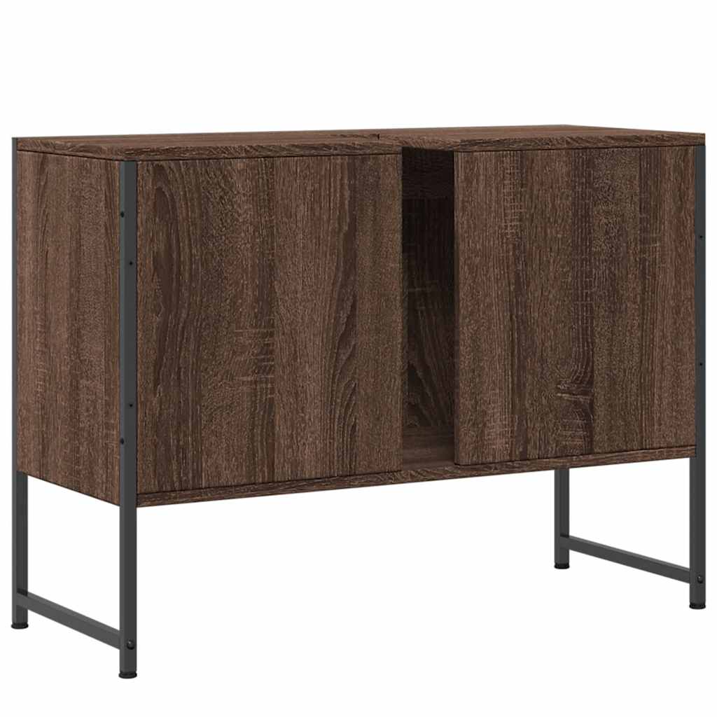 vidaXL Bathroom Sink Cabinet Brown Oak 80x33x60 cm Engineered Wood 6