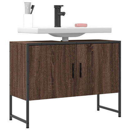 vidaXL Bathroom Sink Cabinet Brown Oak 80x33x60 cm Engineered Wood 1
