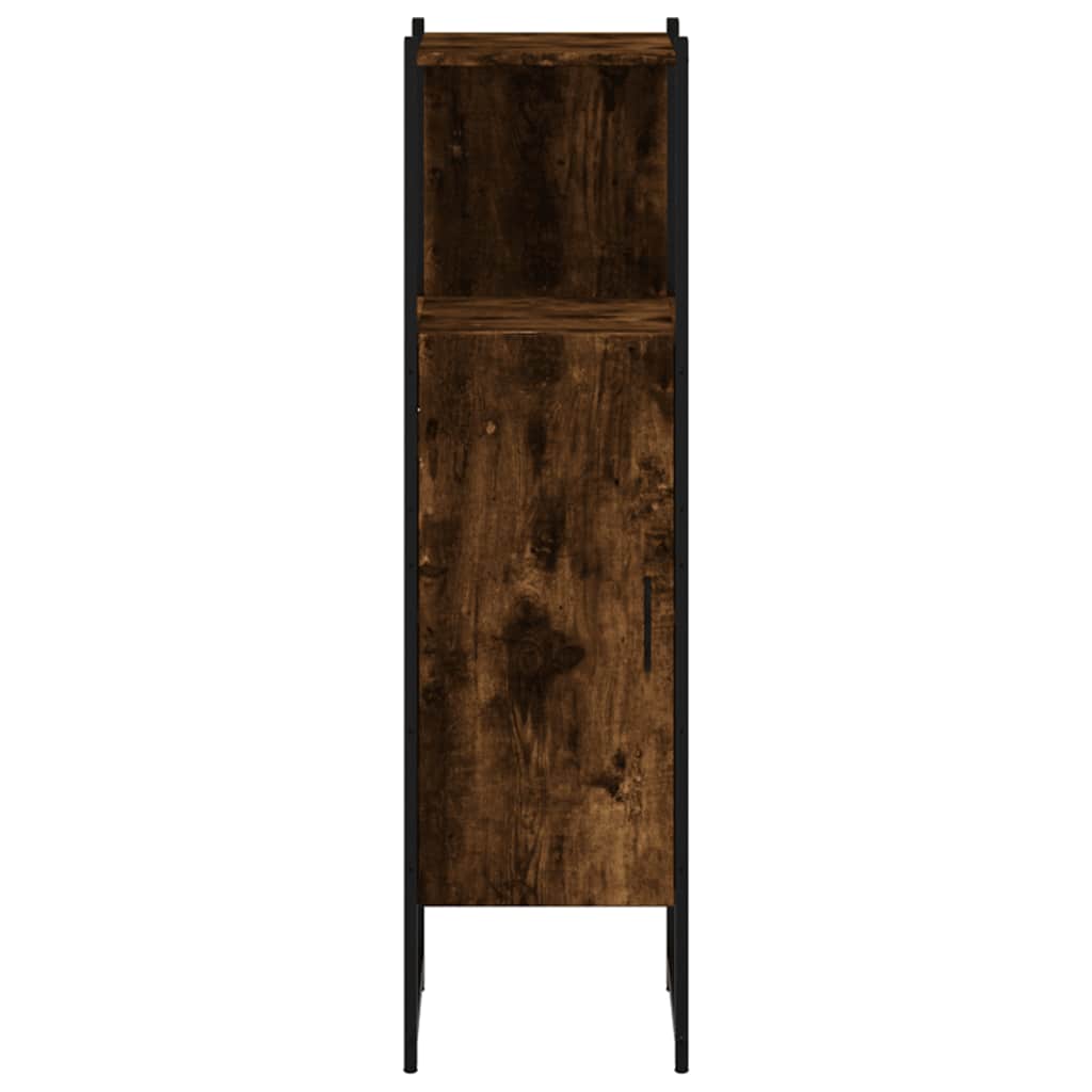 vidaXL Bathroom Cabinet Smoked Oak 33x33x120.5 cm Engineered Wood 5